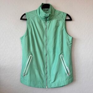 Zero Restriction Medium Golf Vest Mint Green Sleeveless Full Zip Ventilated Back